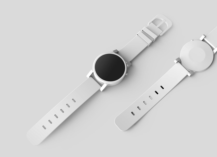 Two white smartwatches