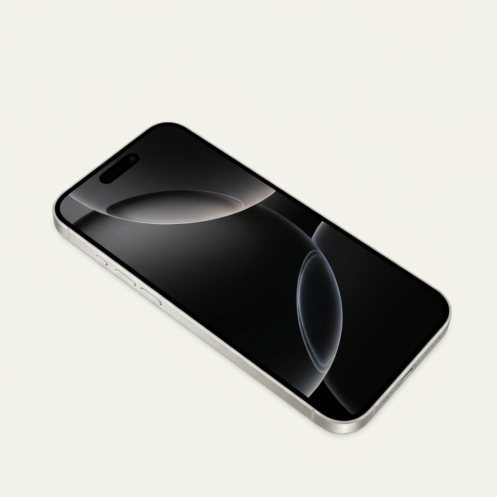 The same phone after repair, with a flawless new screen
